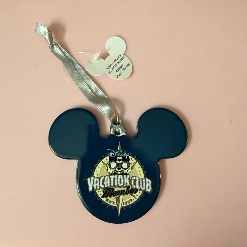 Disney Blue Vacation Club Ornament with Silver Ribbon